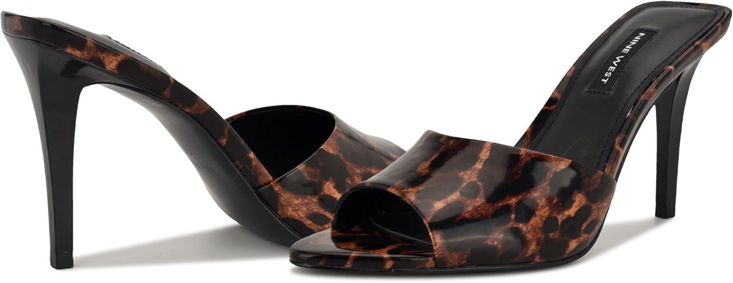 imageNine West Womens Hather Heeled SandalLeopard Patent 200