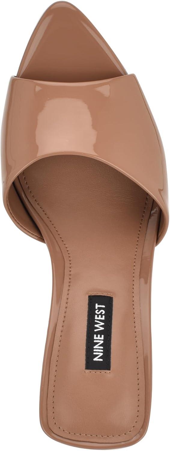 imageNine West Womens Hather Heeled SandalMedium Natural Patent 101
