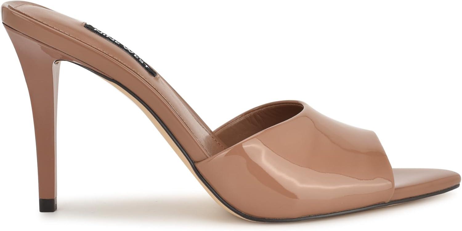 imageNine West Womens Hather Heeled SandalMedium Natural Patent 101