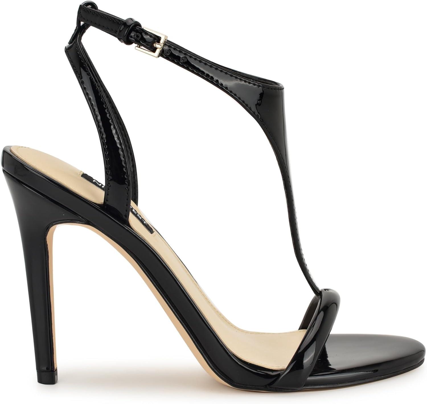 imageNine West Womens Mandey Heeled SandalBlack Patent 001