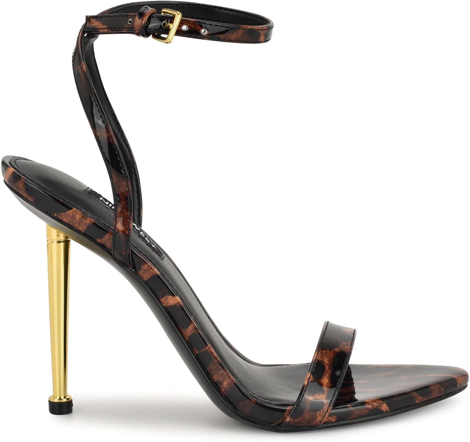 imageNine West Womens Reina Heeled Sandal Leopard Patent 201 8