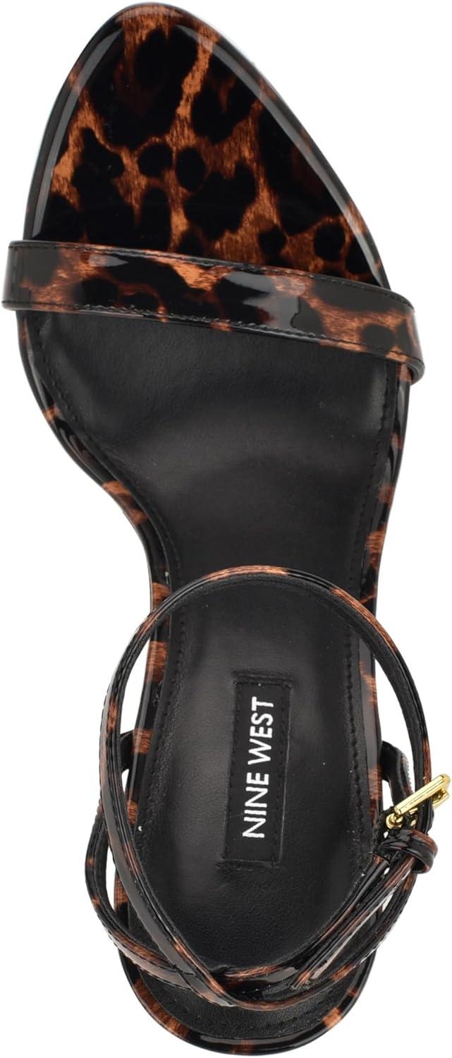 imageNine West Womens Reina Heeled Sandal Leopard Patent 201 8