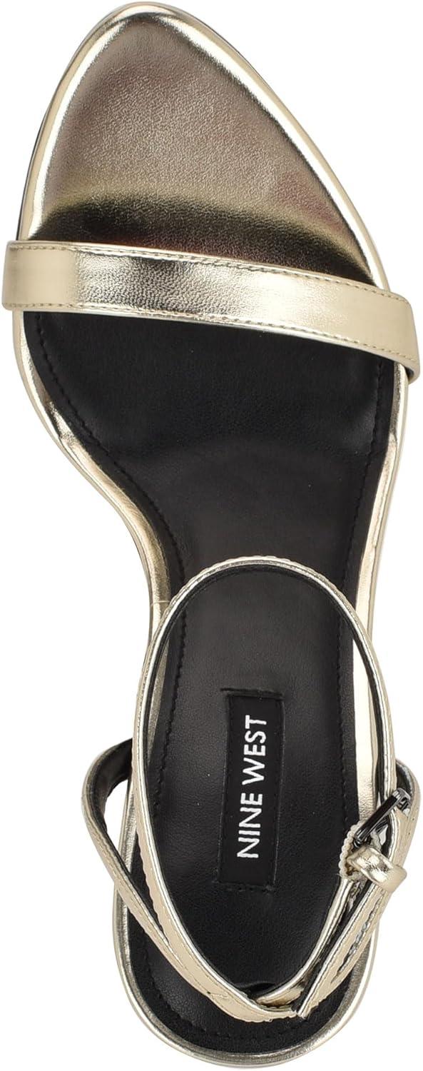 imageNine West Womens Reina Heeled Sandal Light Gold 714 8