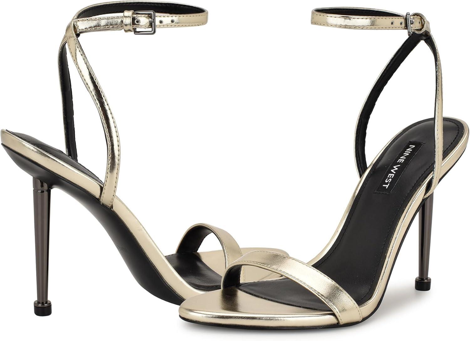 imageNine West Womens Reina Heeled Sandal Light Gold 714 8
