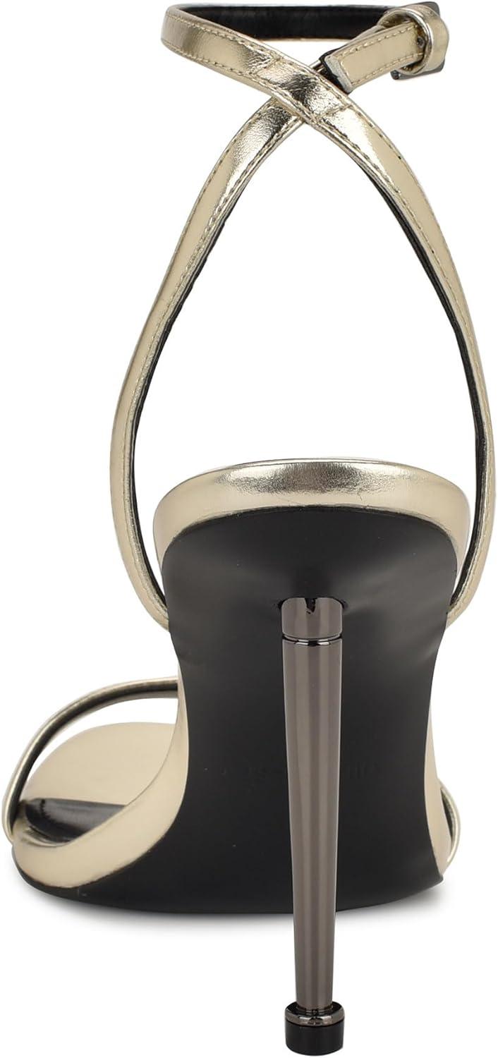 imageNine West Womens Reina Heeled Sandal Light Gold 714 8