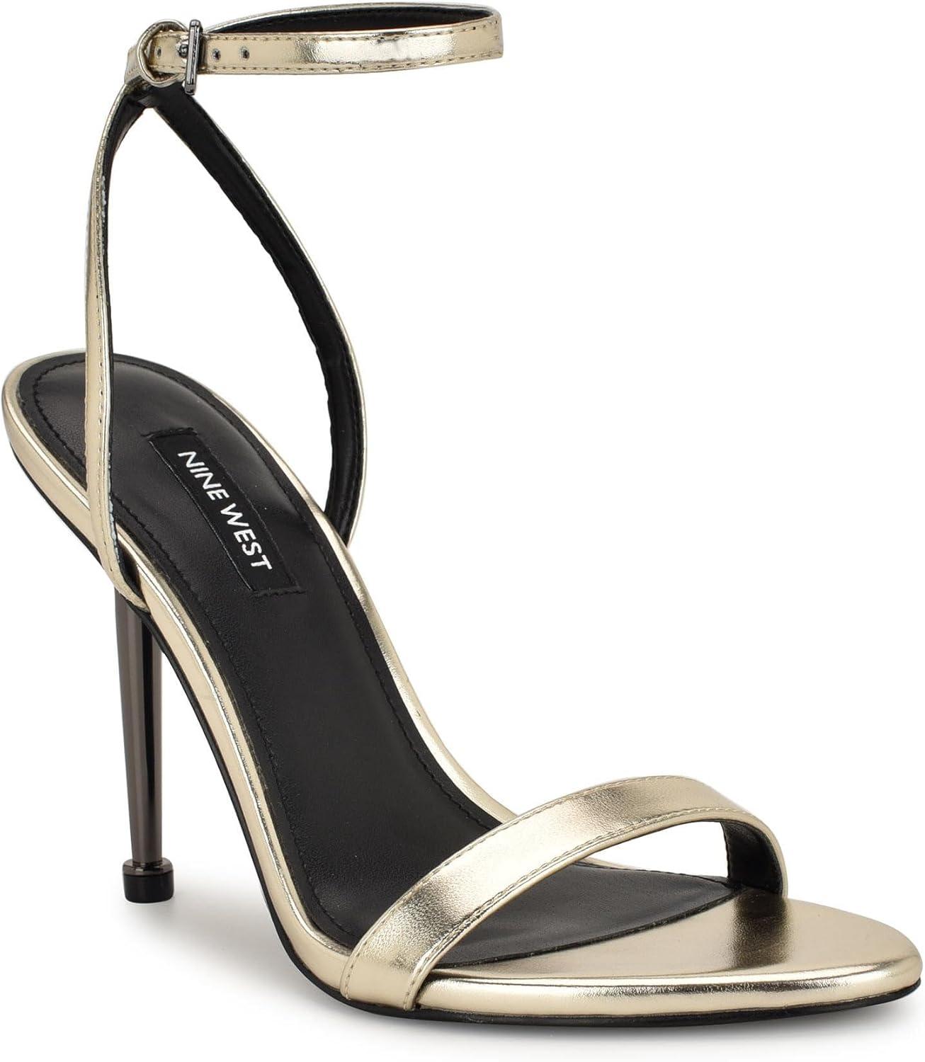 imageNine West Womens Reina Heeled Sandal Light Gold 714 8