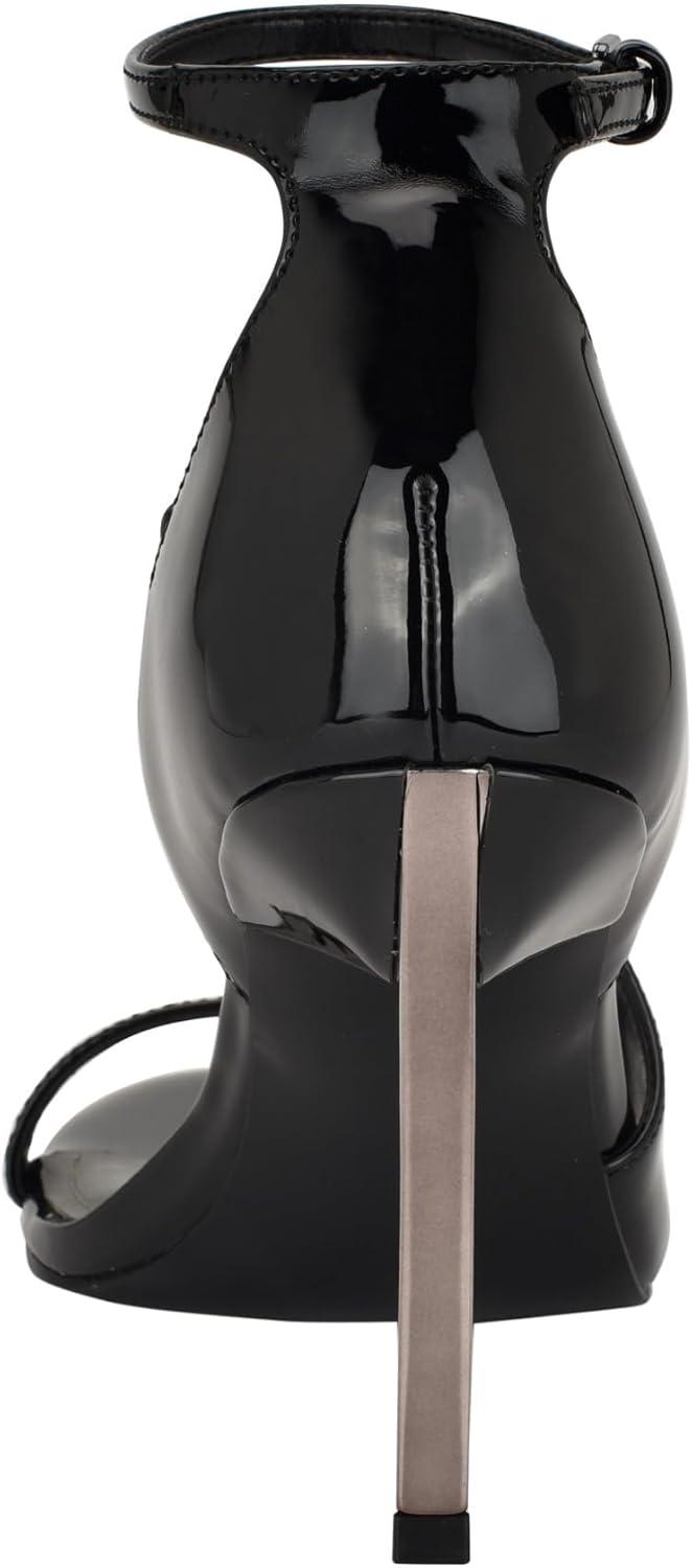 imageNine West Womens Shimmy Heeled SandalBlack Patent 001