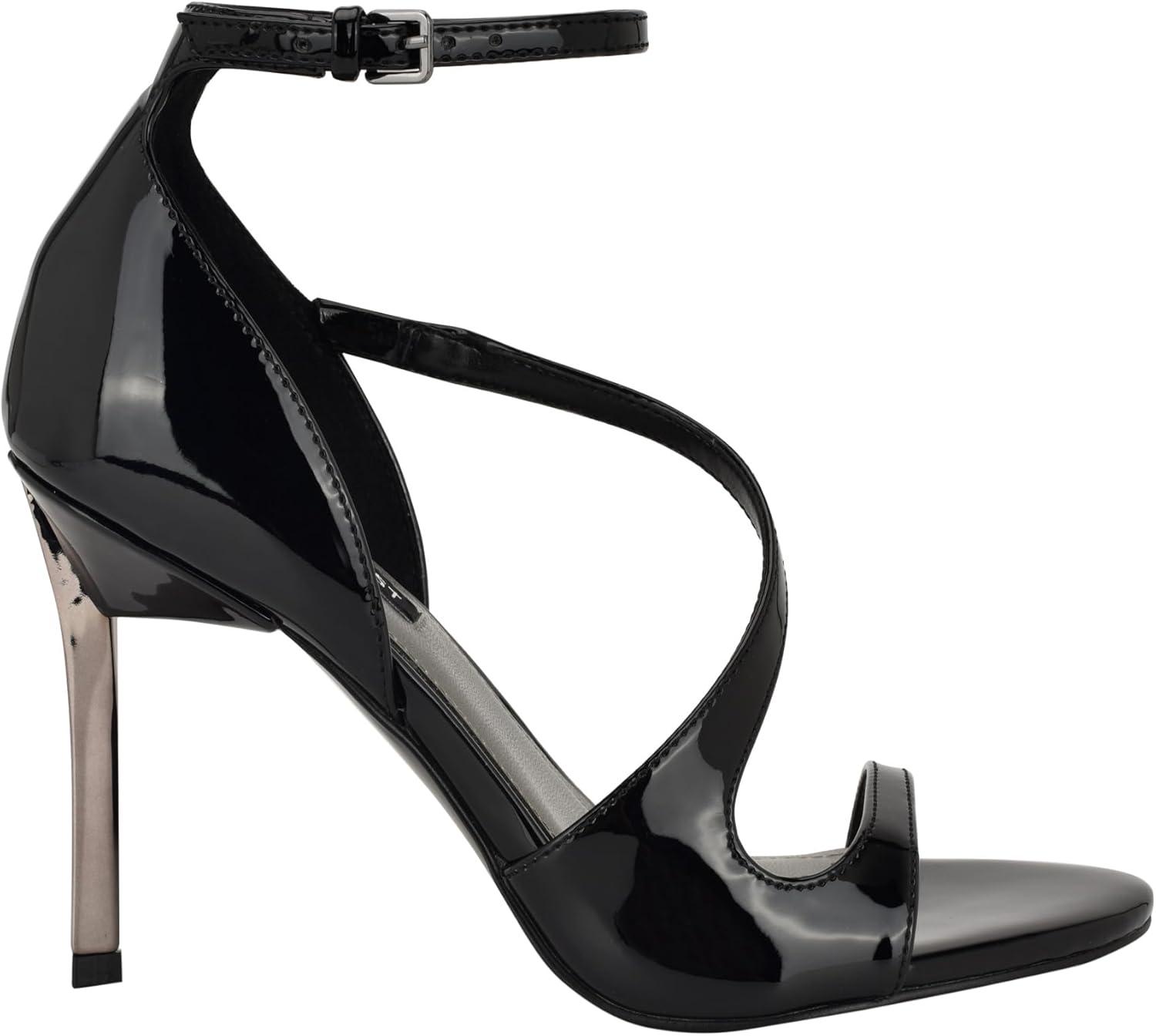 imageNine West Womens Shimmy Heeled SandalBlack Patent 001