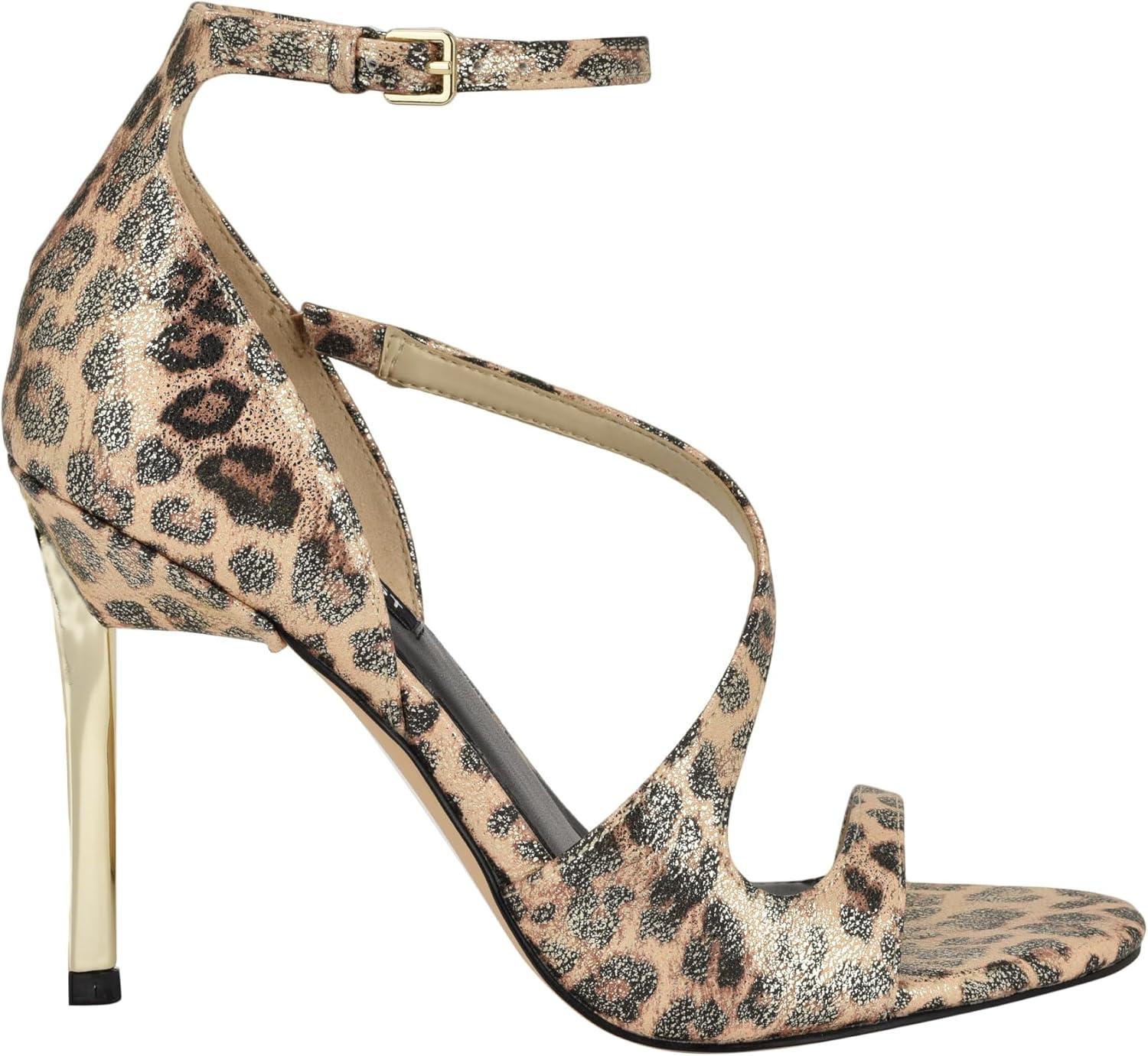 imageNine West Womens Shimmy Heeled SandalGold Shimmer Leopard 710
