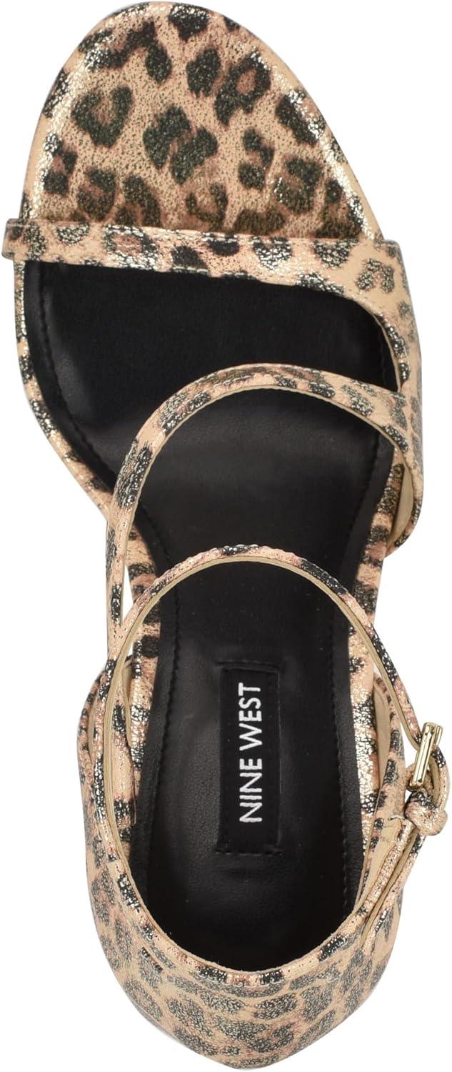 imageNine West Womens Shimmy Heeled SandalGold Shimmer Leopard 710
