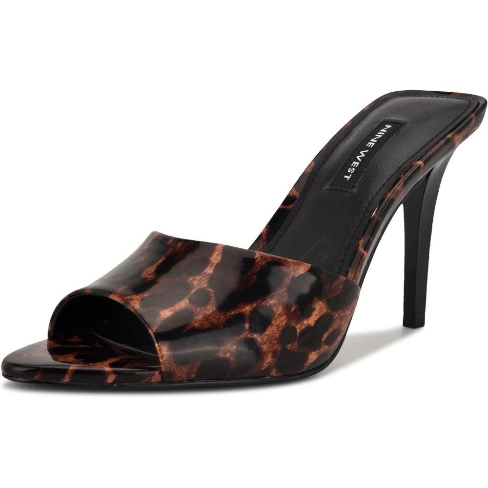 imageNine West Womens Hather Heeled SandalLeopard Patent 200