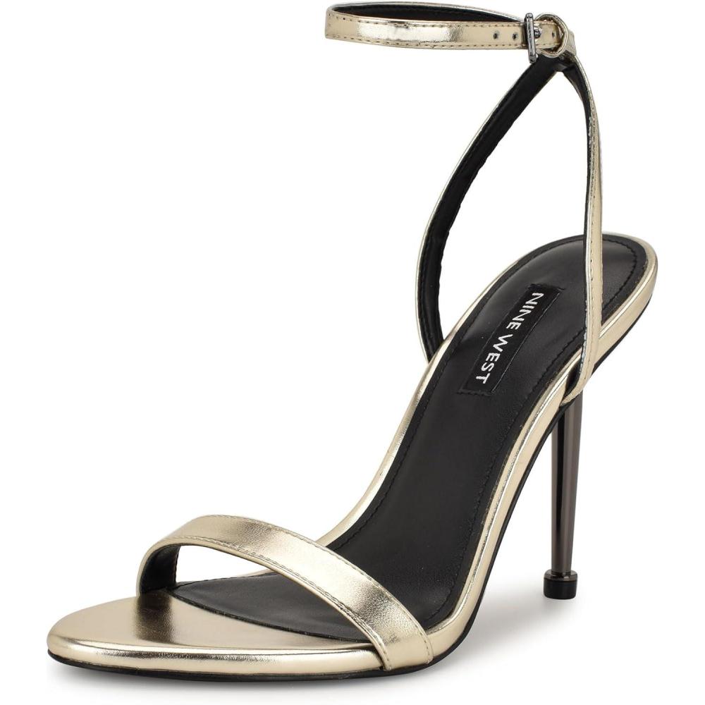 imageNine West Womens Reina Heeled Sandal Light Gold 714 8
