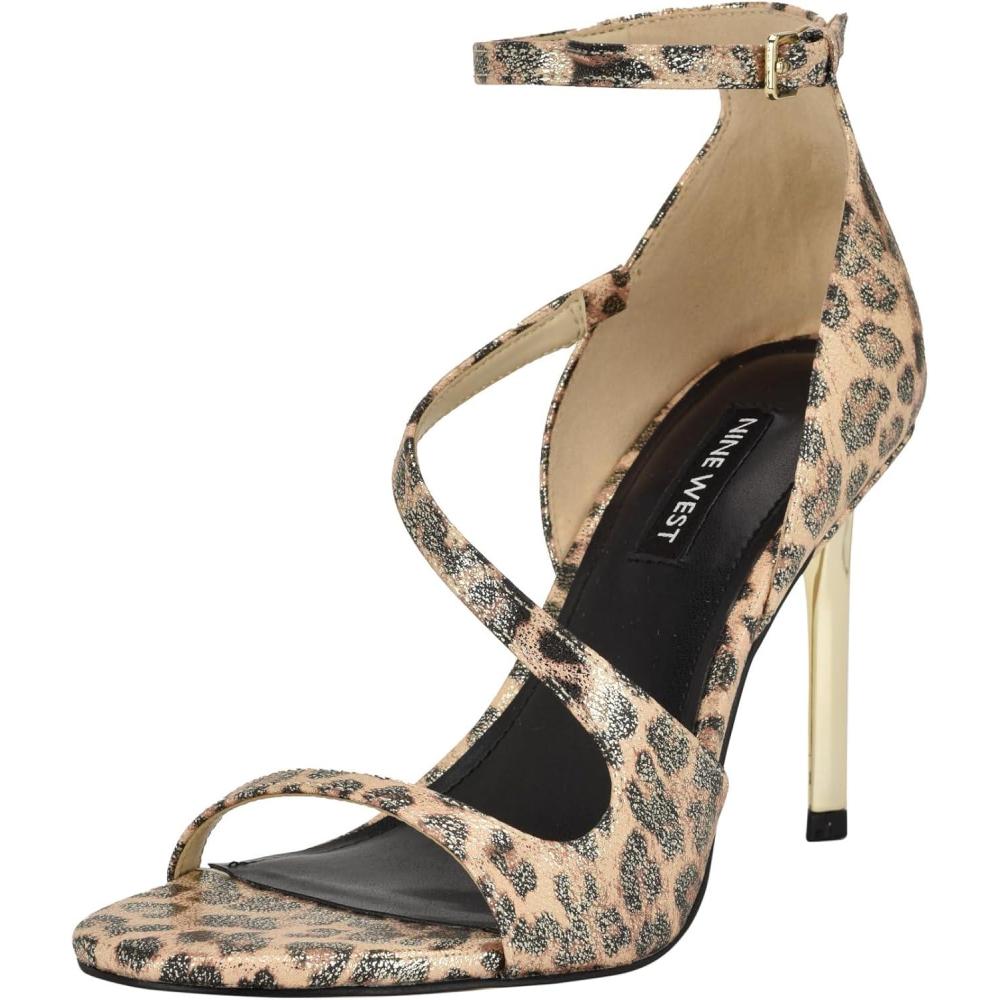 imageNine West Womens Shimmy Heeled SandalGold Shimmer Leopard 710