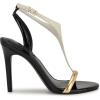 imageNine West Womens Mandey Heeled SandalWhiteGold Mirror Metallic Multi 140