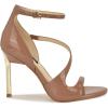 imageNine West Womens Shimmy Heeled SandalMedium Natural Patent 101