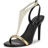 imageNine West Womens Mandey Heeled SandalWhiteGold Mirror Metallic Multi 140