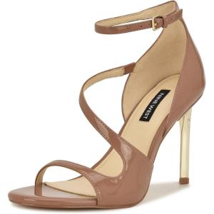 imageNine West Womens Shimmy Heeled SandalMedium Natural Patent 101