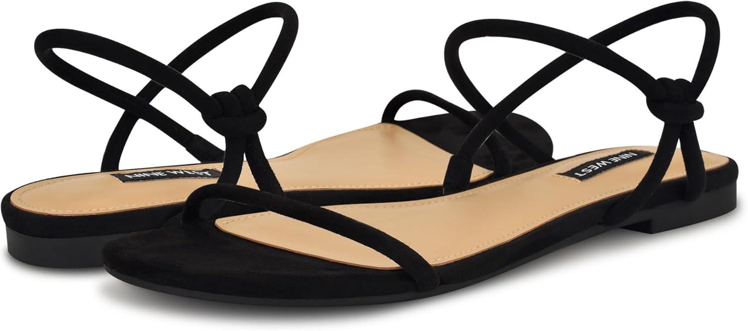 imageNine West Womens Maizy Flat SandalBlack 001