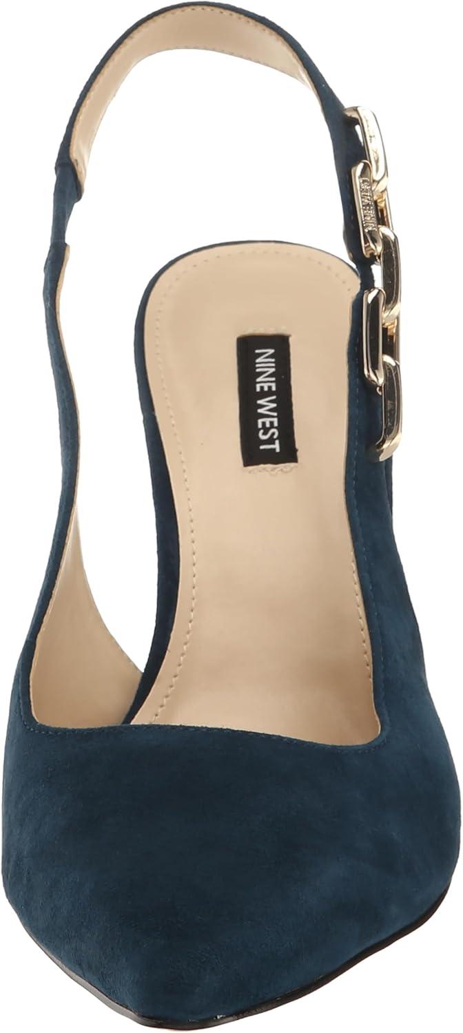 imageNine West Womens Veroni PumpDark Teal Blue Suede