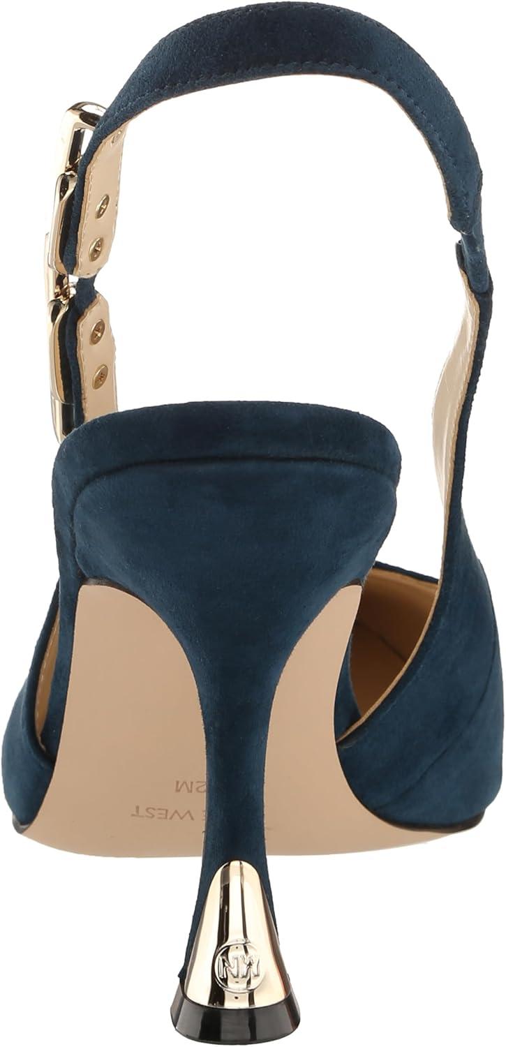 imageNine West Womens Veroni PumpDark Teal Blue Suede