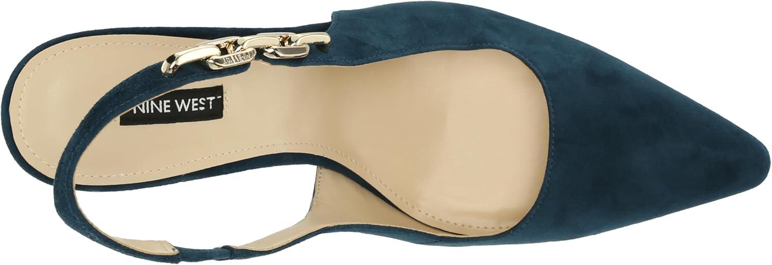 imageNine West Womens Veroni PumpDark Teal Blue Suede
