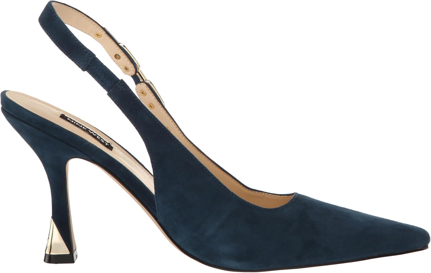 imageNine West Womens Veroni PumpDark Teal Blue Suede