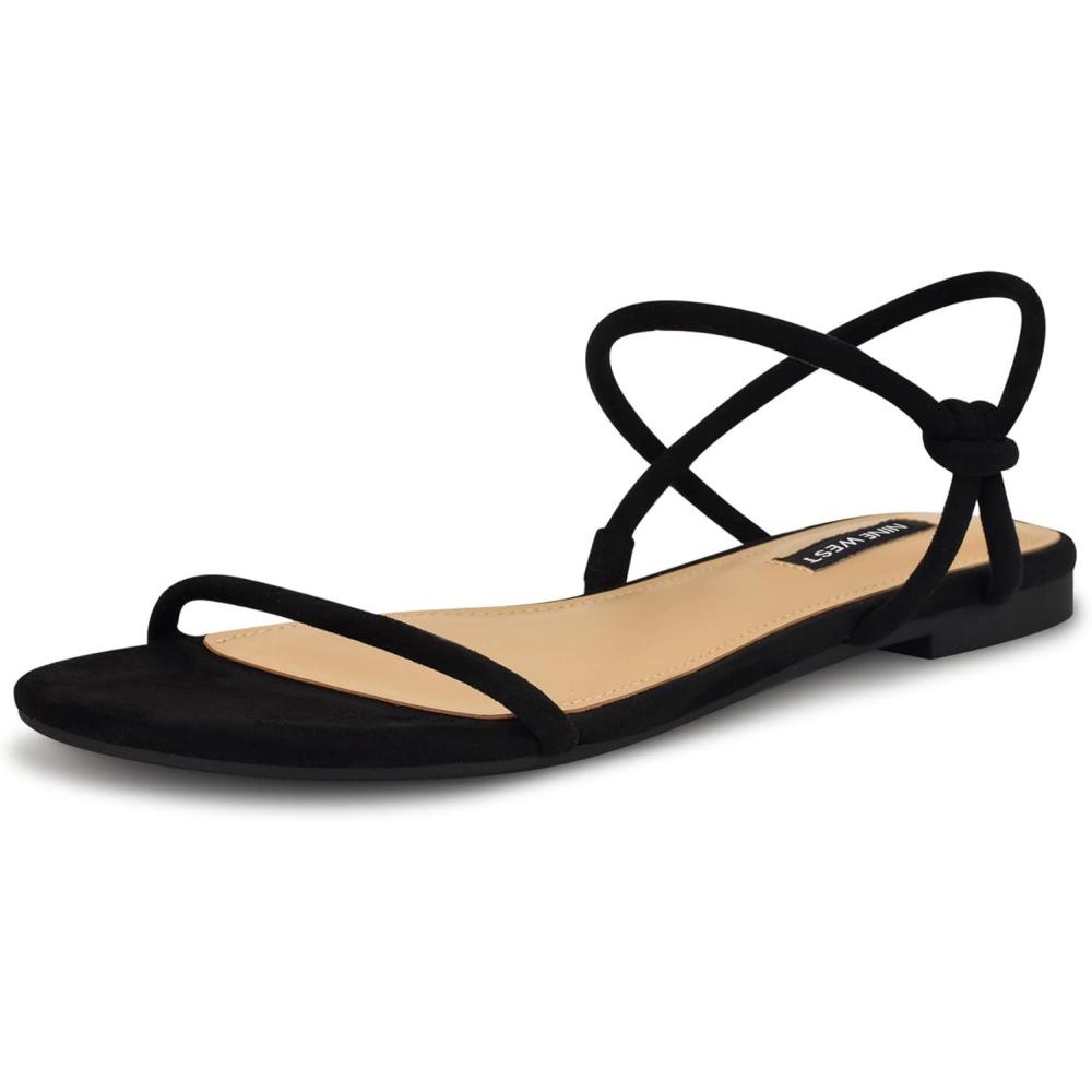 imageNine West Womens Maizy Flat SandalBlack 001