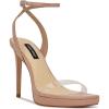 imageNINE WEST Womens Zadie Heeled SandalBarely NudeClear