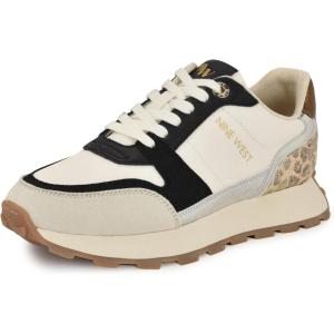 imageNine West Womens Kalah SneakerIvoryBlackGold Shimmer Leopard Multi 151