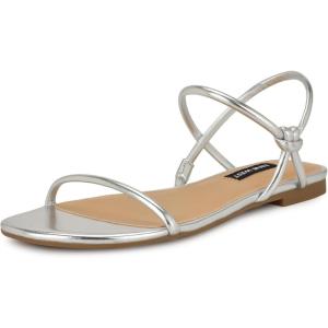 imageNine West Womens Maizy Flat SandalSilver 040