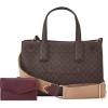 imageNine West Pauline Mini Tote CrossbodyDark Brown Logo Boysenberry