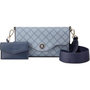 imageNine West Nalini Flap CrossbodyChambray LogoNavy
