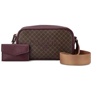 imageNine West Pauline Camera CrossbodyDark Brown Logo Boysenberry