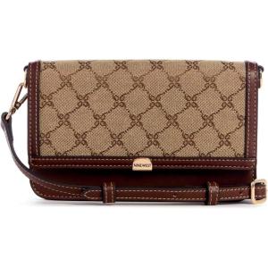 imageNine West Womens Park Slope Phone Wallet CrossbodyMocha LogoMahogany