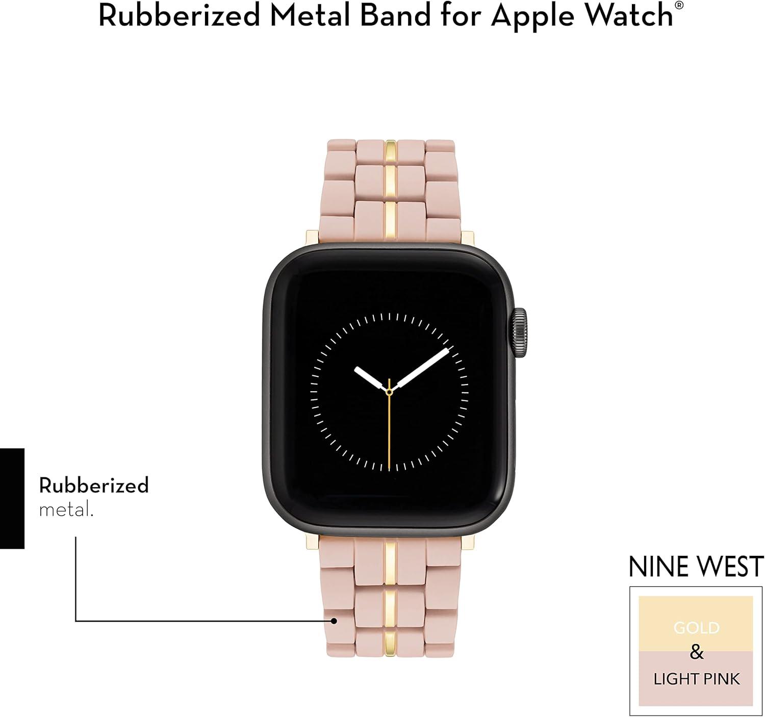 imageNINE WEST Fashion Rubberized Bracelet for Apple Watch Secure AdjustableLight PinkGold