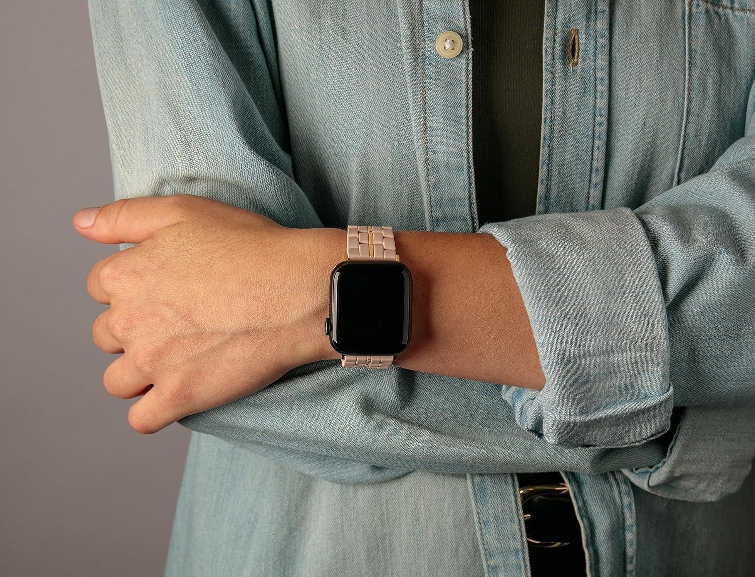 imageNINE WEST Fashion Rubberized Bracelet for Apple Watch Secure AdjustableLight PinkGold