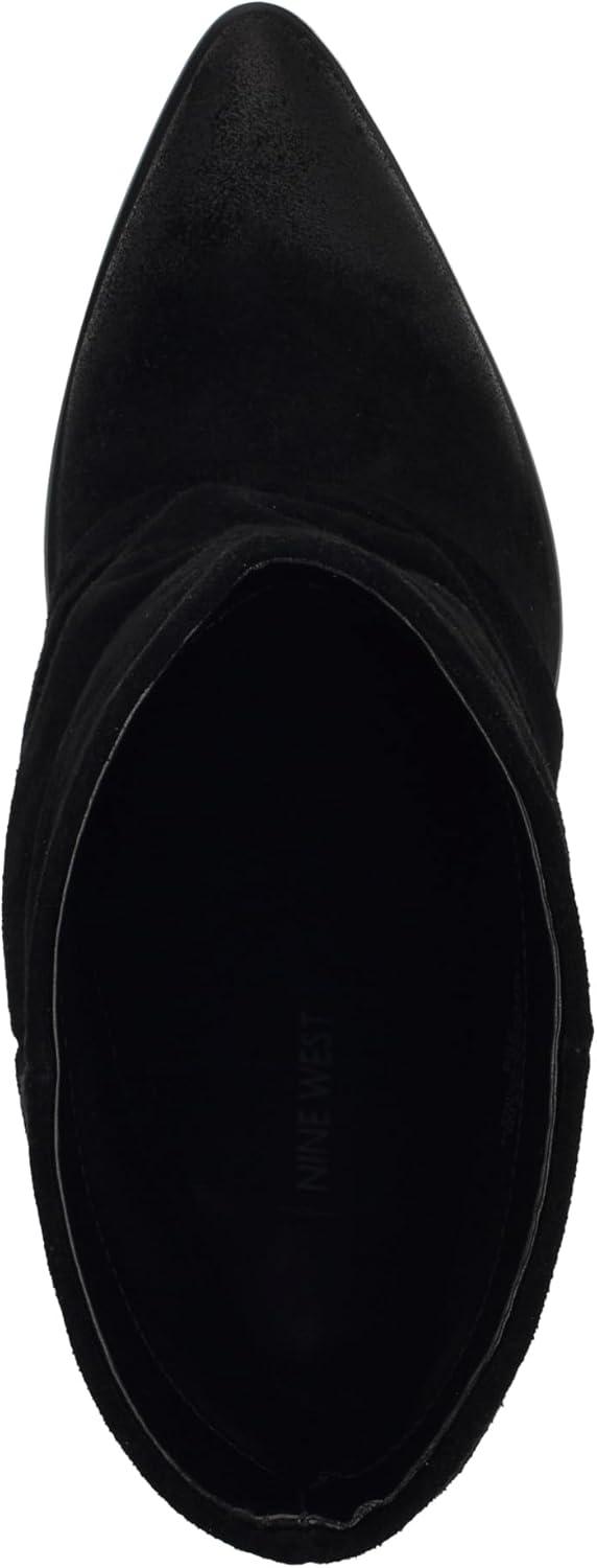 imageNine West Womens Chaye Mid Calf BootBlack Suede 002