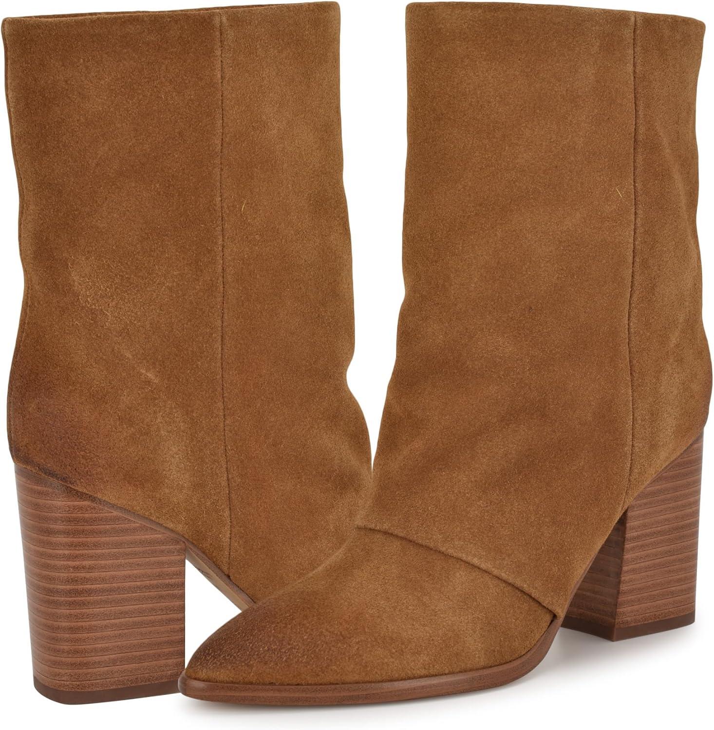 imageNine West Womens Chaye Mid Calf BootCognac Suede 101
