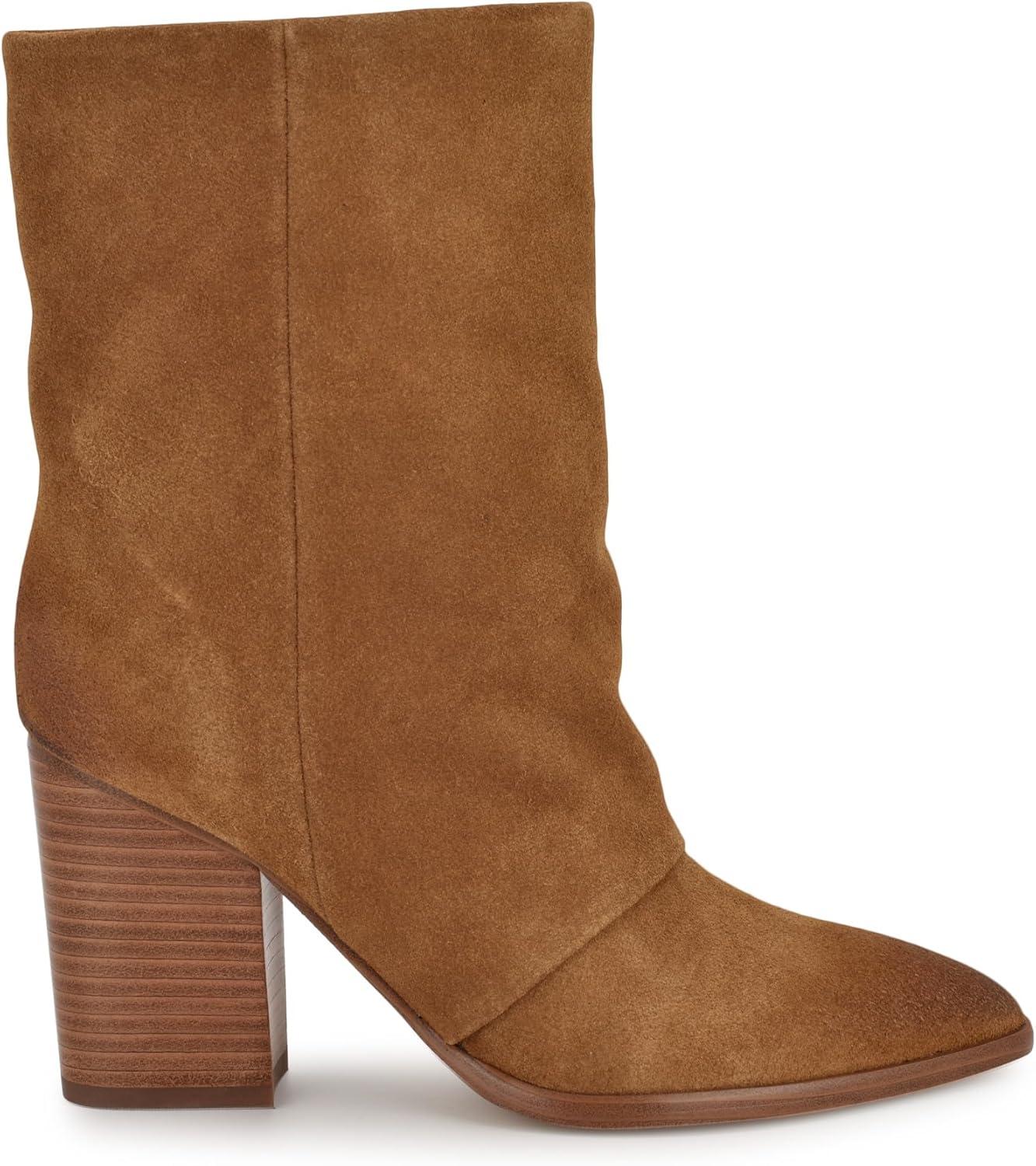 imageNine West Womens Chaye Mid Calf BootCognac Suede 101