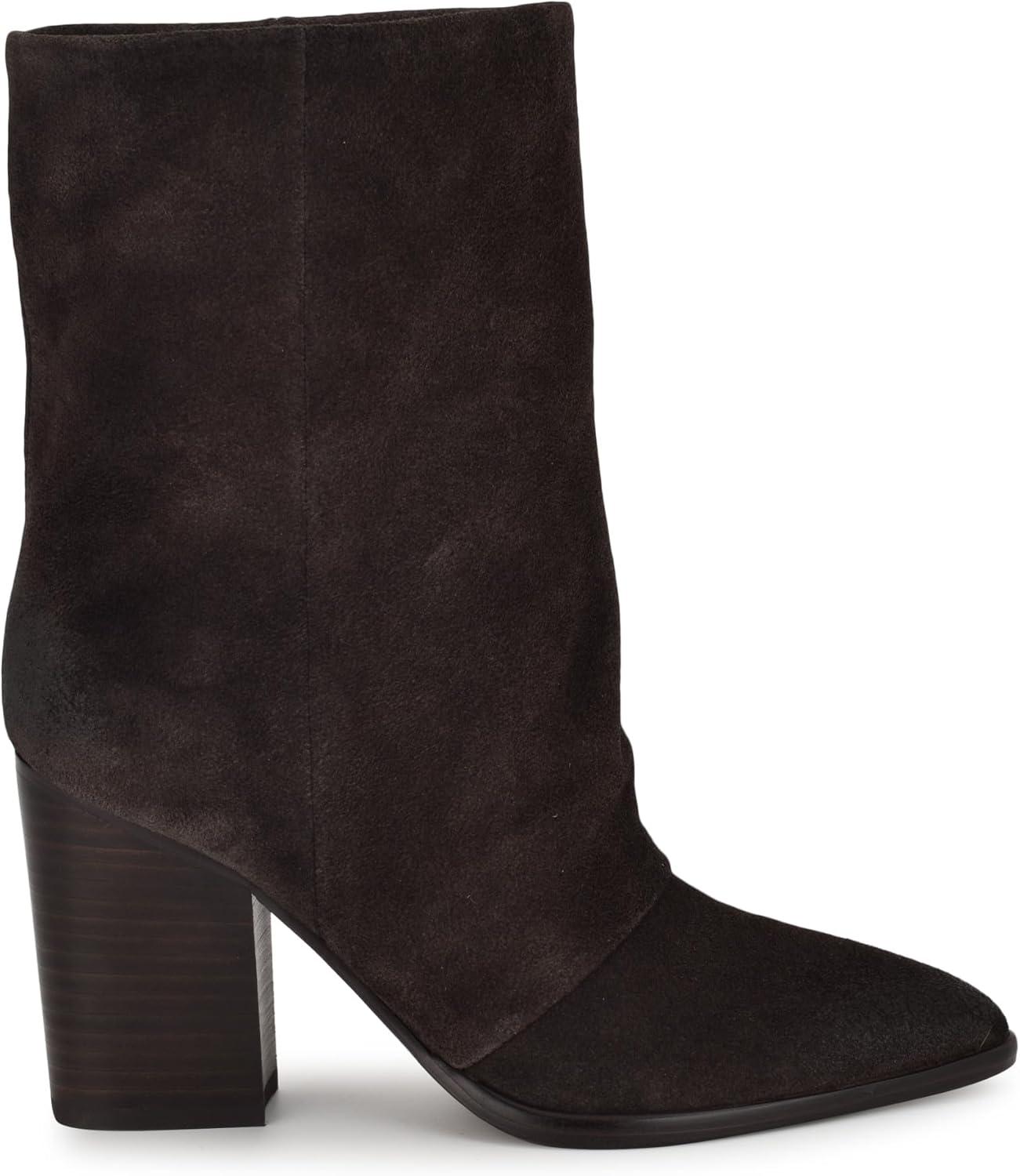 imageNine West Womens Chaye Mid Calf BootDark Brown Suede 200