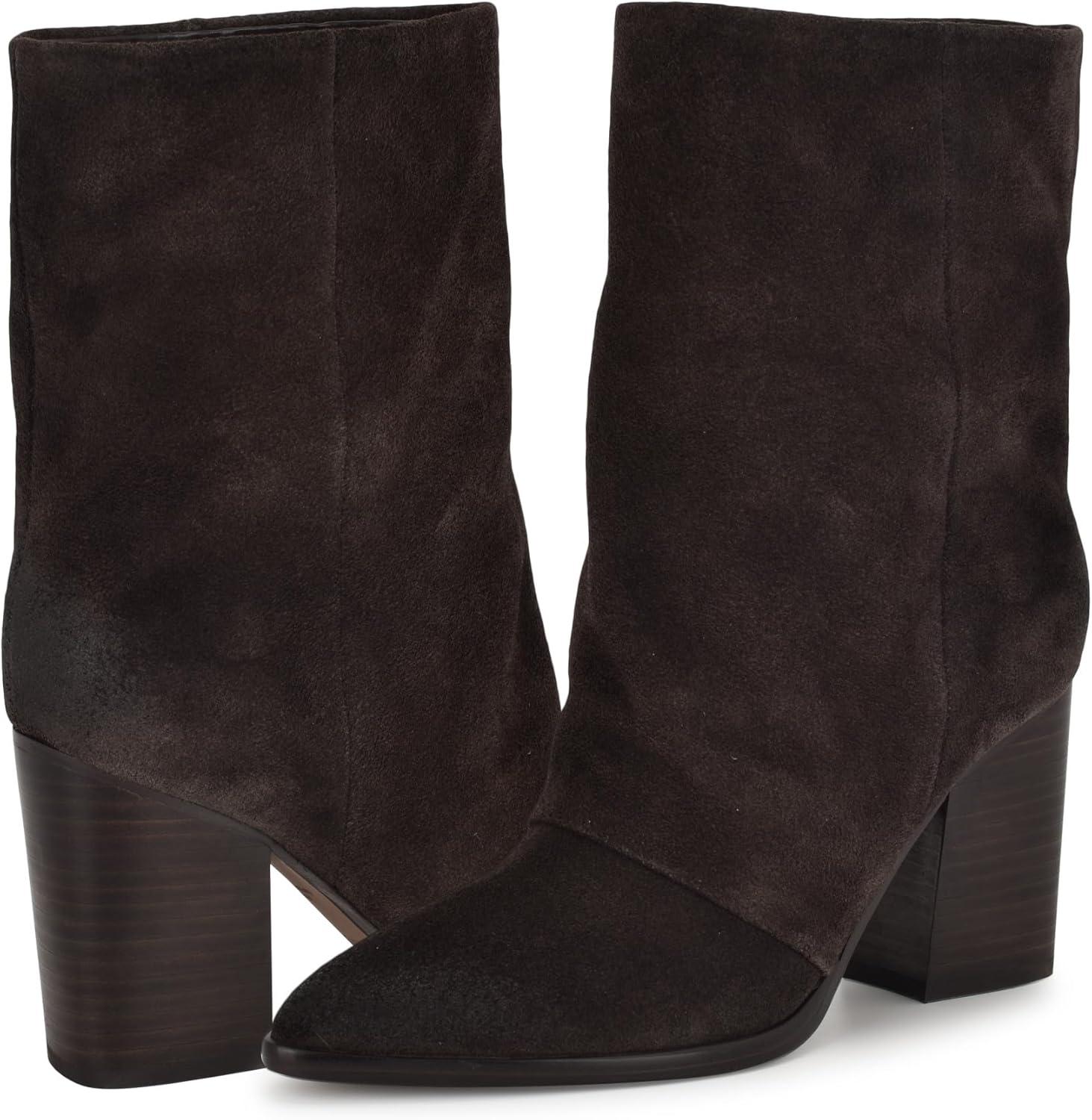 imageNine West Womens Chaye Mid Calf BootDark Brown Suede 200