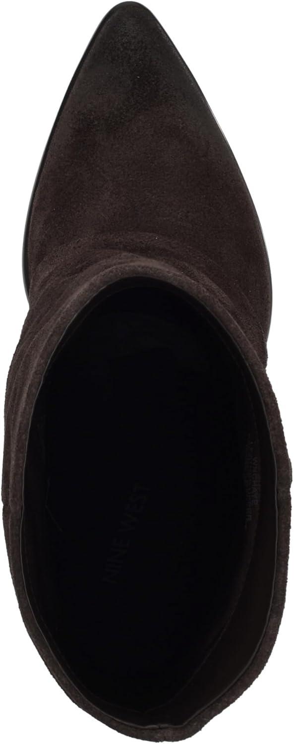 imageNine West Womens Chaye Mid Calf BootDark Brown Suede 200
