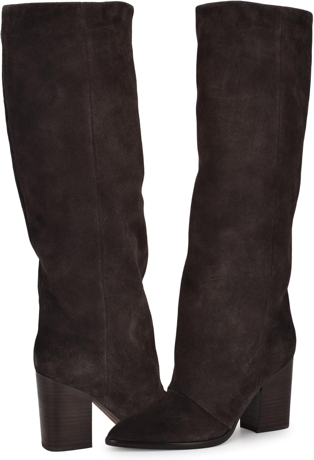 imageNine West Womens Chicke Knee High BootDark Brown Suede 200