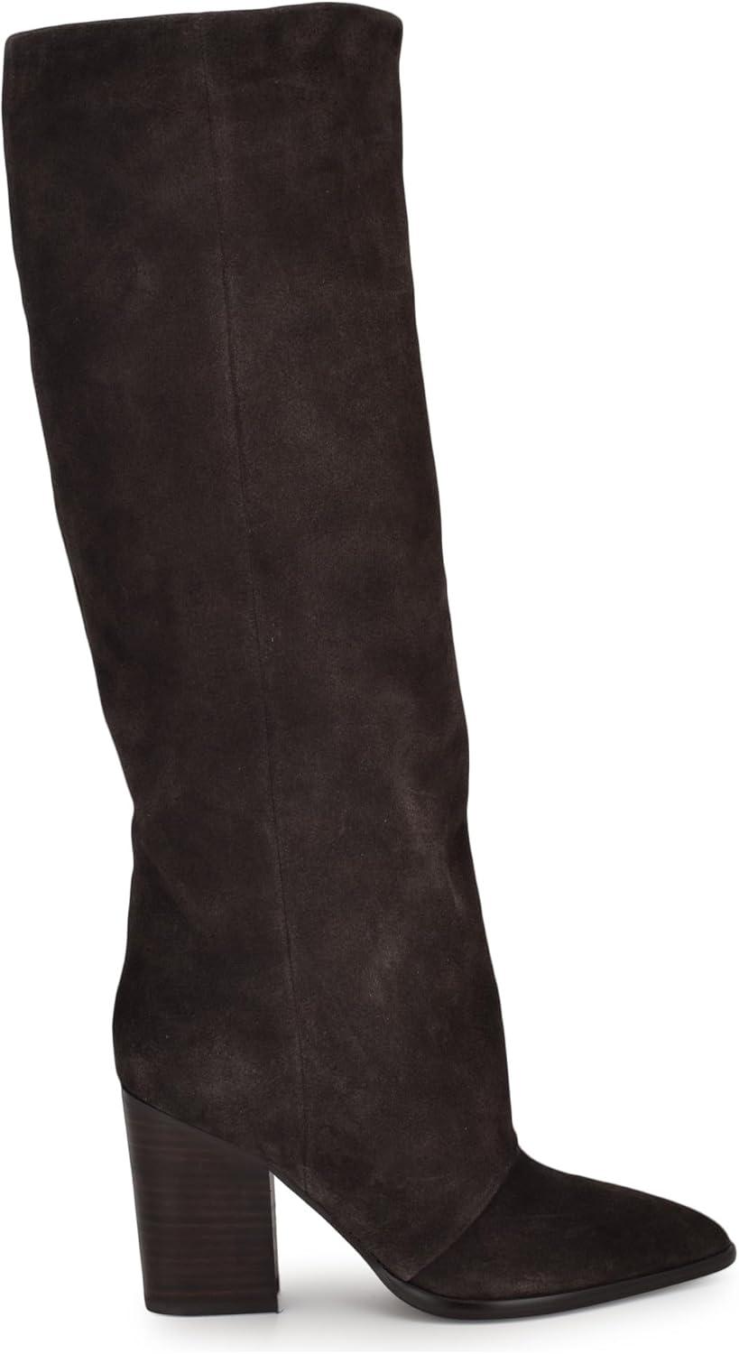 imageNine West Womens Chicke Knee High BootDark Brown Suede 200