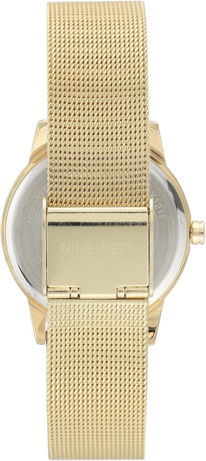 imageNine West Womens Floral Dial Mesh Bracelet WatchGold