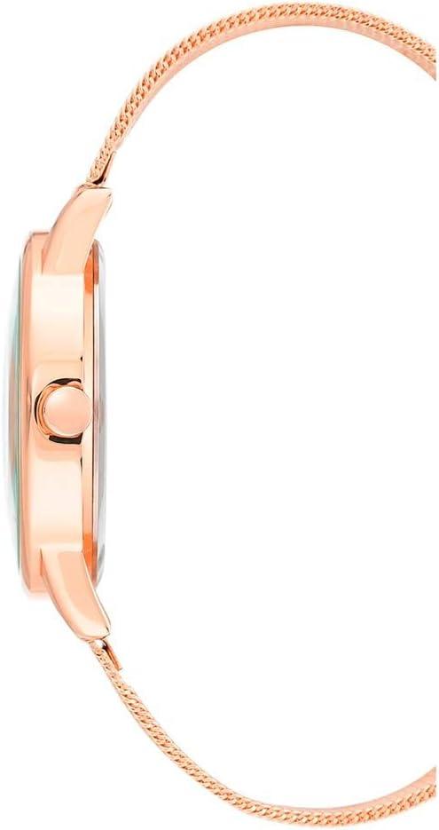 imageNine West Womens Floral Dial Mesh Bracelet WatchRose Gold