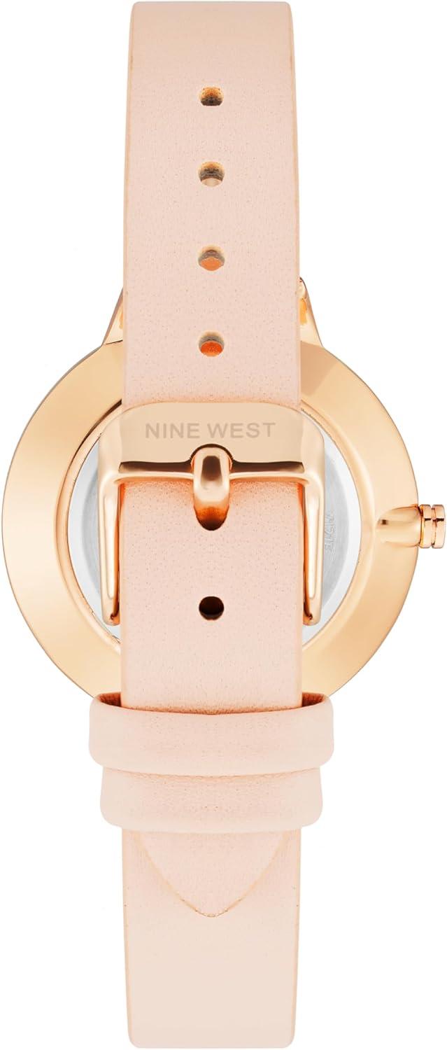 imageNine West Womens Floral Dial Smooth Strap WatchPinkRose Gold
