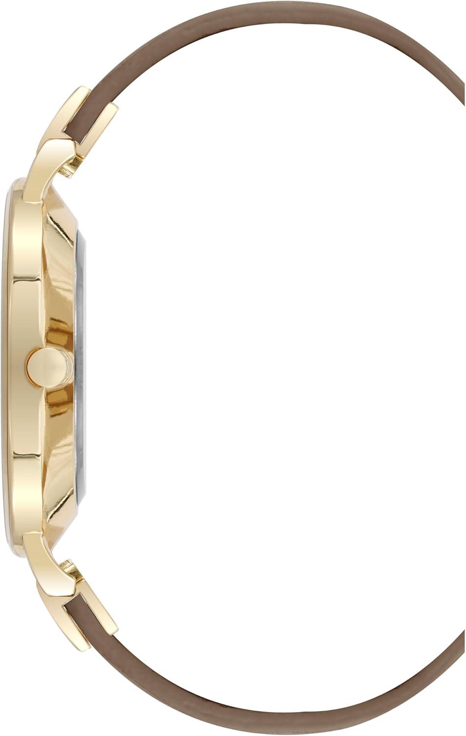 imageNine West Womens Floral Dial Smooth Strap WatchTan