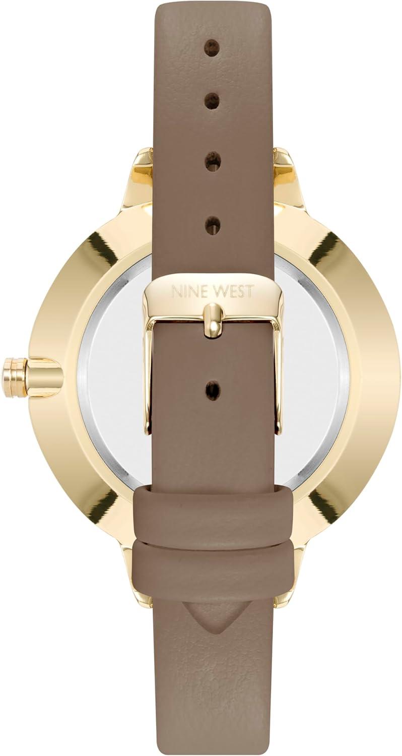 imageNine West Womens Floral Dial Smooth Strap WatchTan