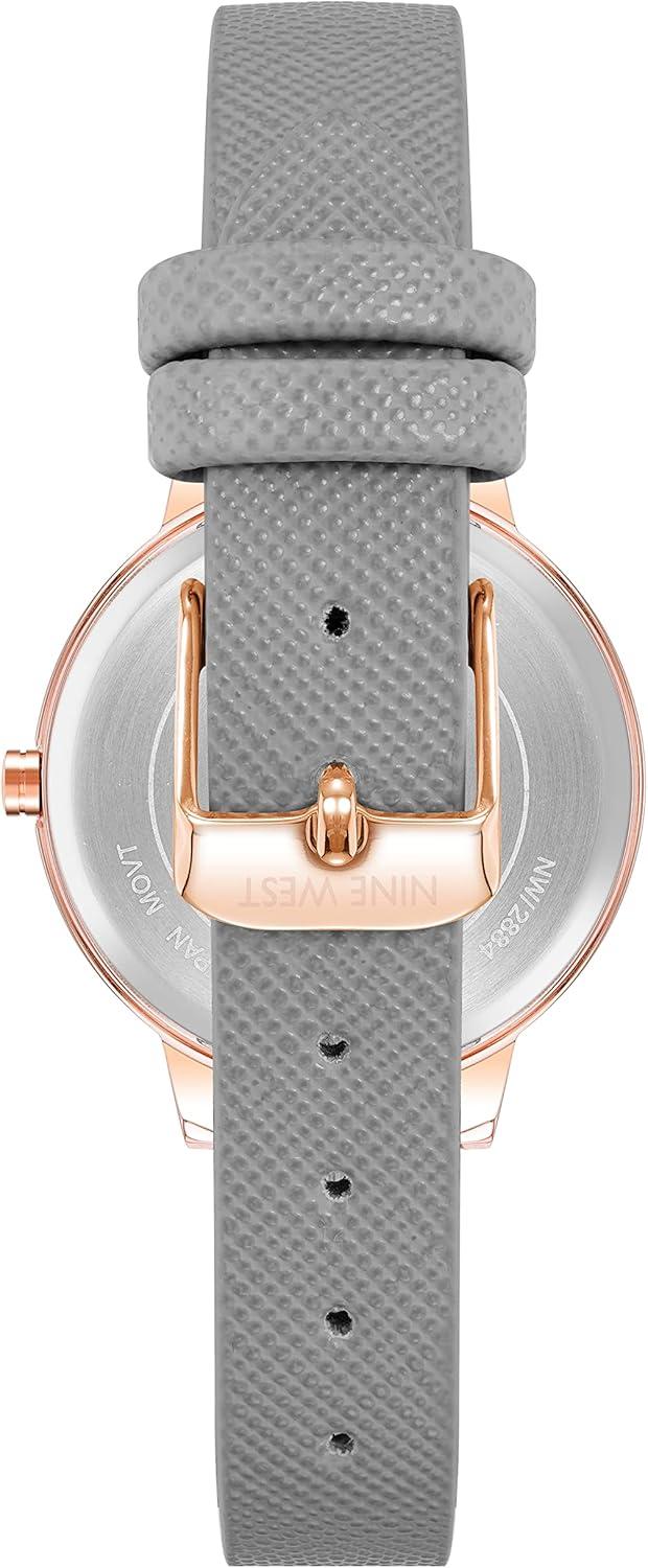 imageNine West Womens Floral Dial Strap Watch NW2284GreyRose Gold